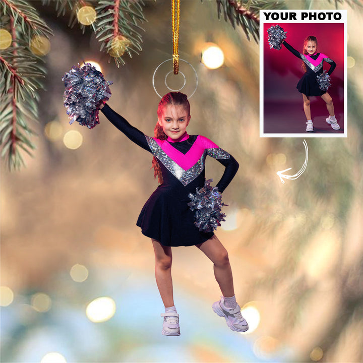 Kid Cheerleader Ornament - Personalized Custom Photo Mica Ornament - Christmas Gift For Cheerleaders, Kids, Family Members