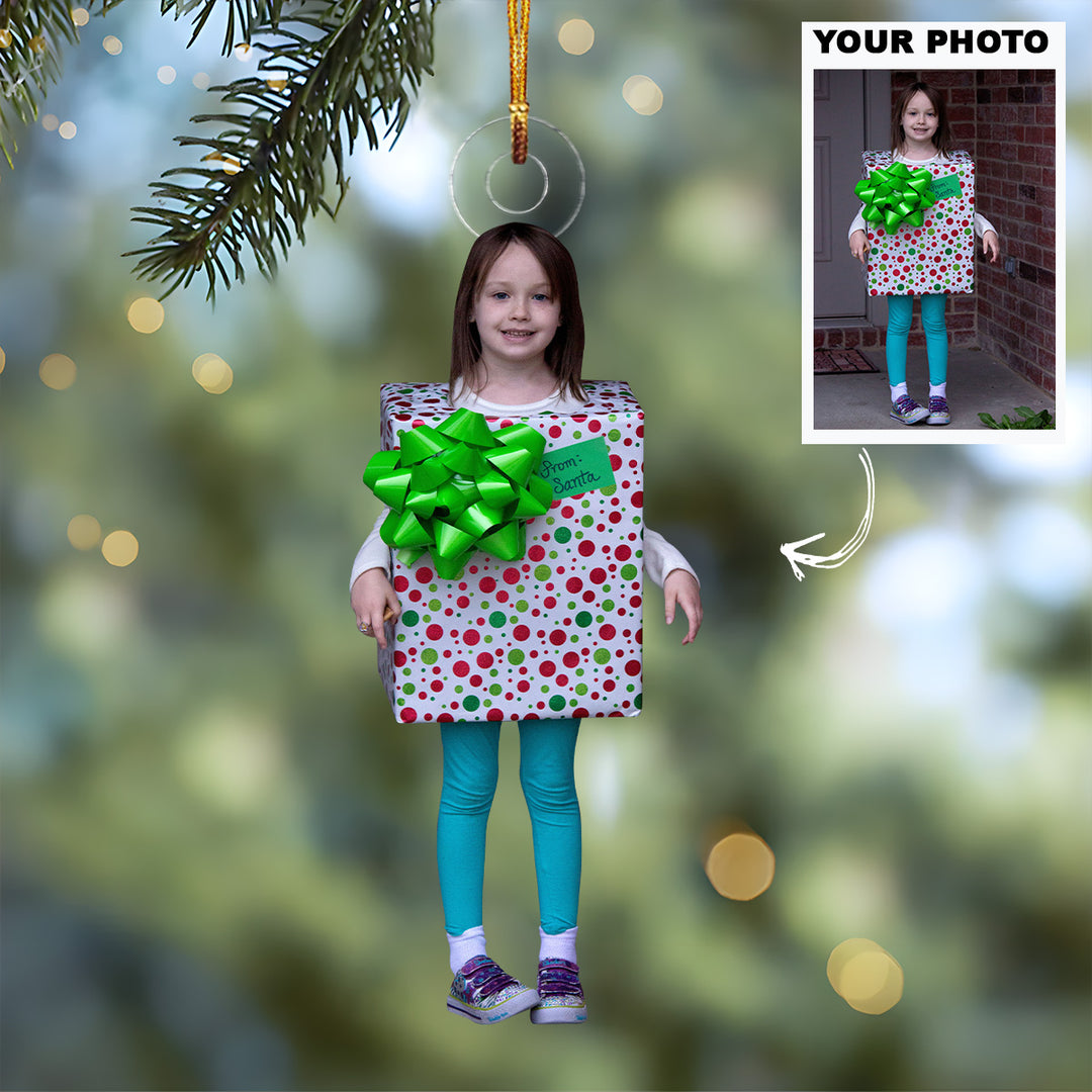 Customized Photo Ornament Christmas Funny Cosplay Costume - Personalized Photo Mica Ornament - Christmas Gift For Family Members