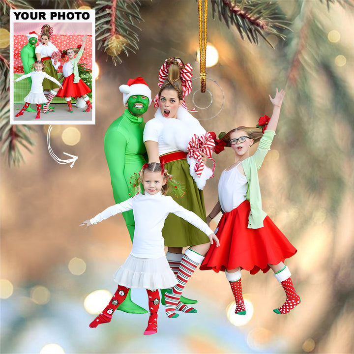 Customized Photo Ornament Christmas Funny Moment - Personalized Photo Mica Ornament - Christmas Gift For Family Members