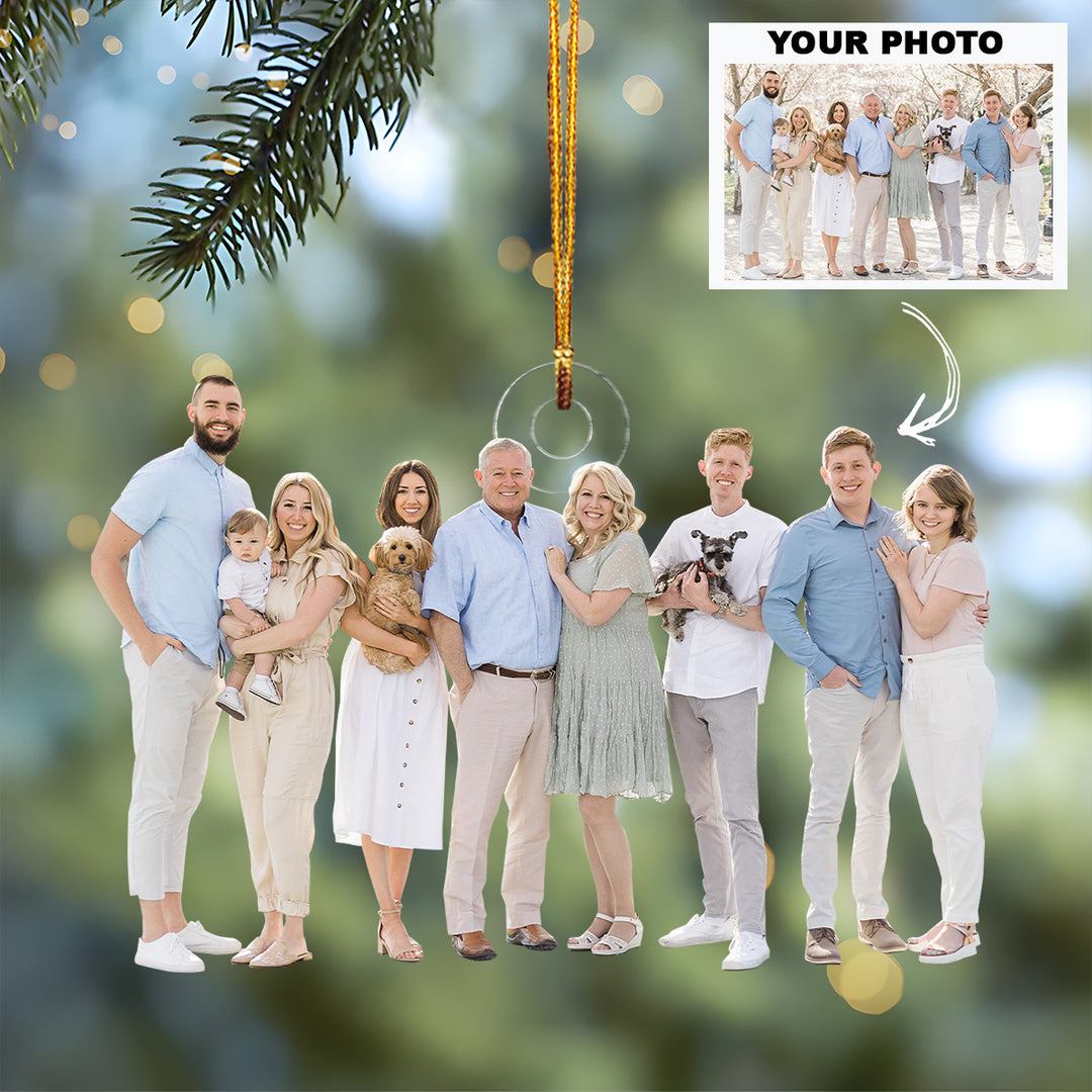 Our Big Family - Personalized Custom Photo Mica Ornament - Christmas Gift For Family, Family Members
