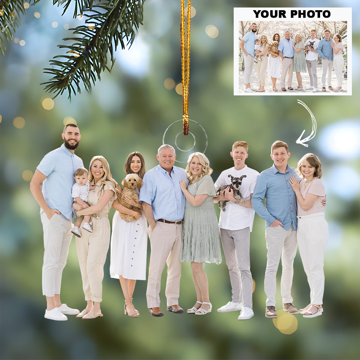 Our Big Family - Personalized Custom Photo Mica Ornament - Christmas G ...