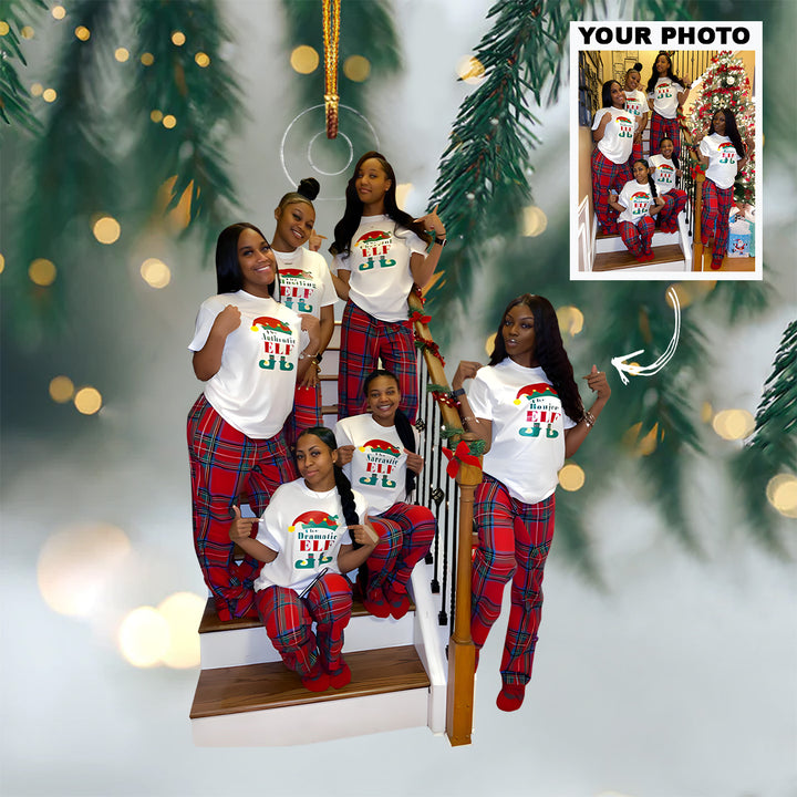 Customized Photo Ornament Christmas Matching Outfit - Personalized Photo Mica Ornament - Christmas Gift For Family Members