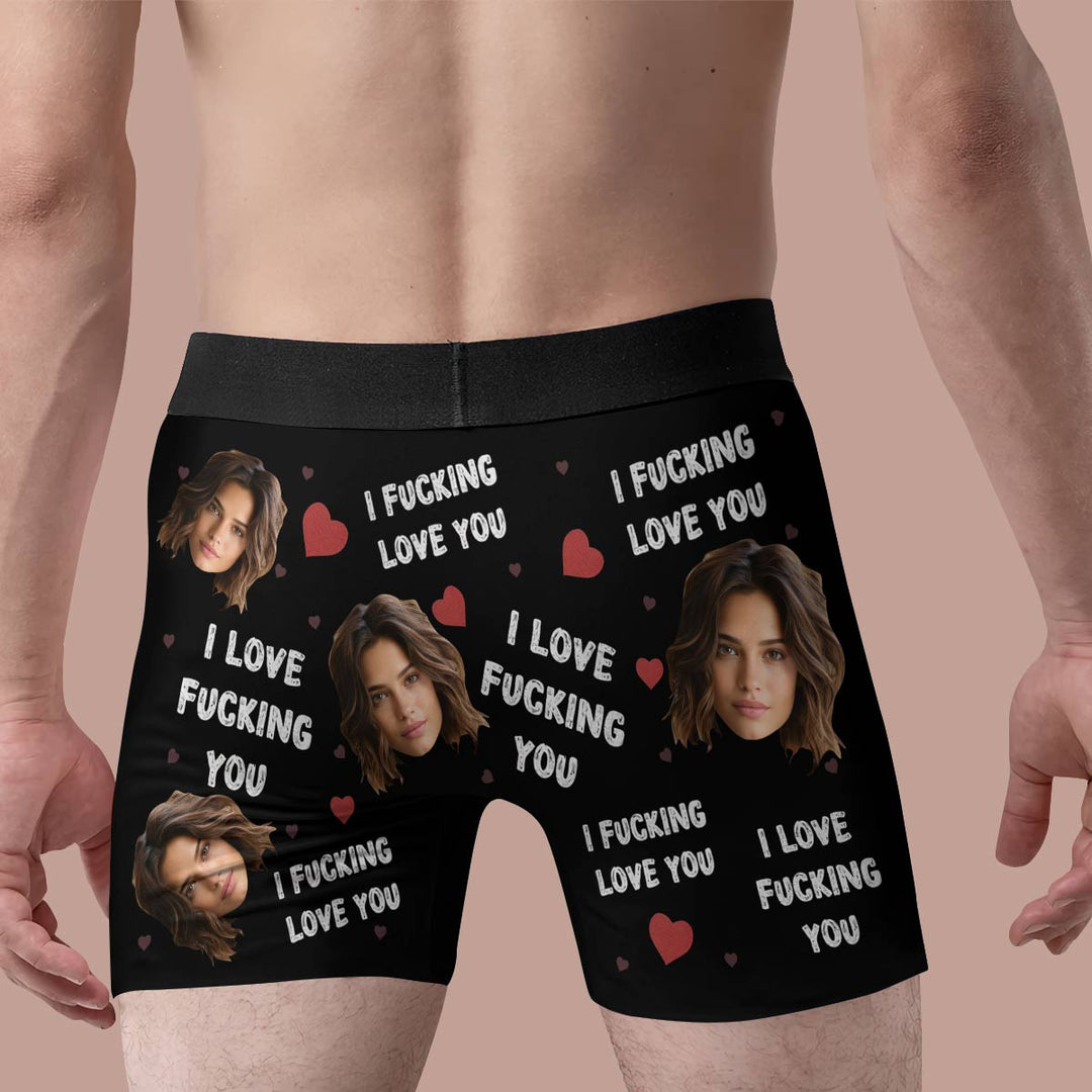 I Love You Custom Photo - Personalized Custom Men's Boxer Briefs - Gift For Couple, Boyfriend, Husband