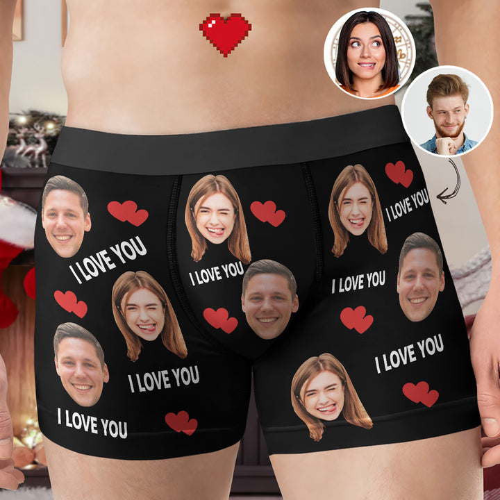 I Love You - Personalized Custom Men's Boxer Briefs - Gift For Couple, Boyfriend, Husband