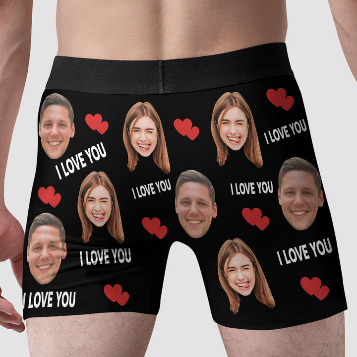 I Love You - Personalized Custom Men's Boxer Briefs - Gift For Couple, Boyfriend, Husband