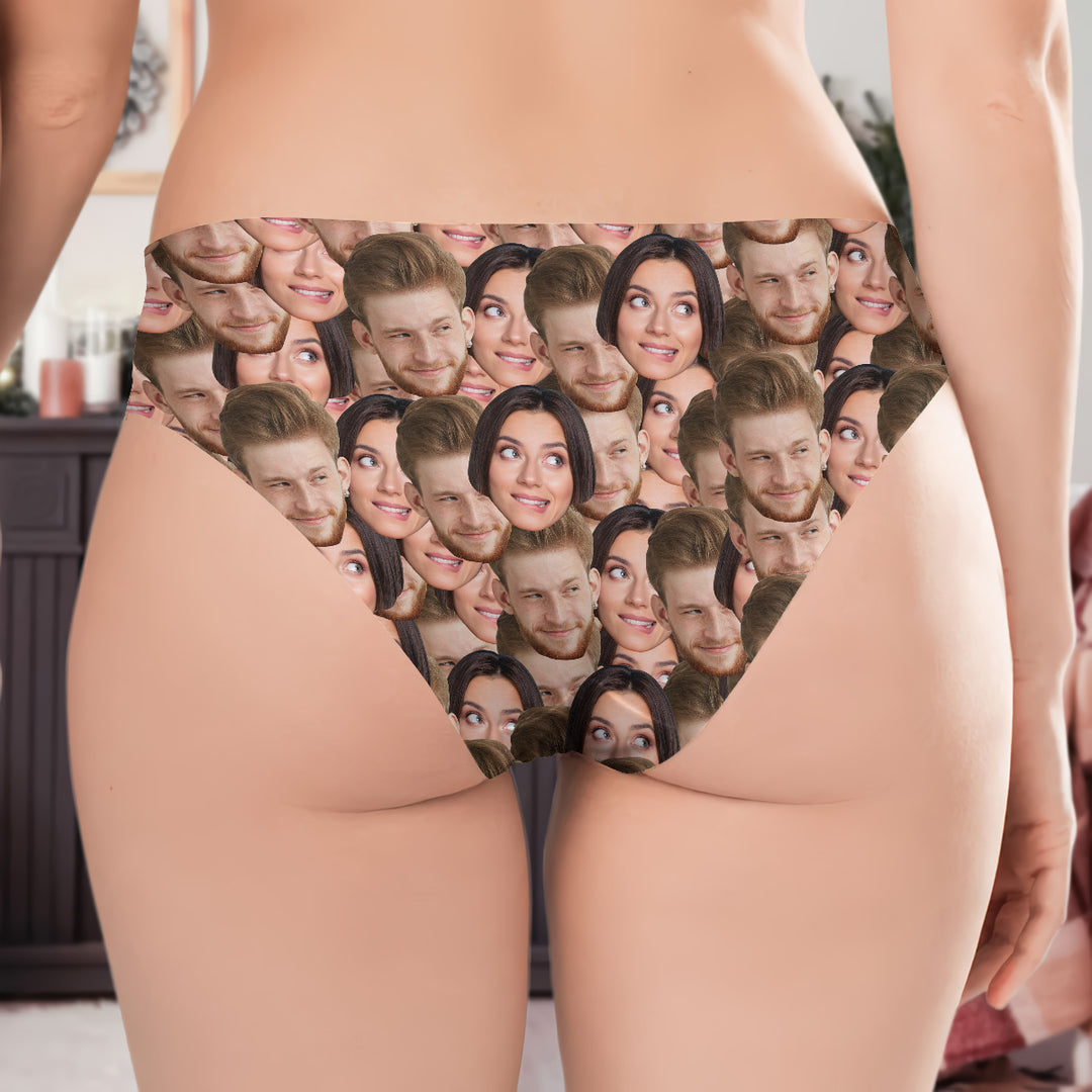 Multi Face You And Me - Personalized Custom Women's Briefs - Gift For Couple, Girlfriend