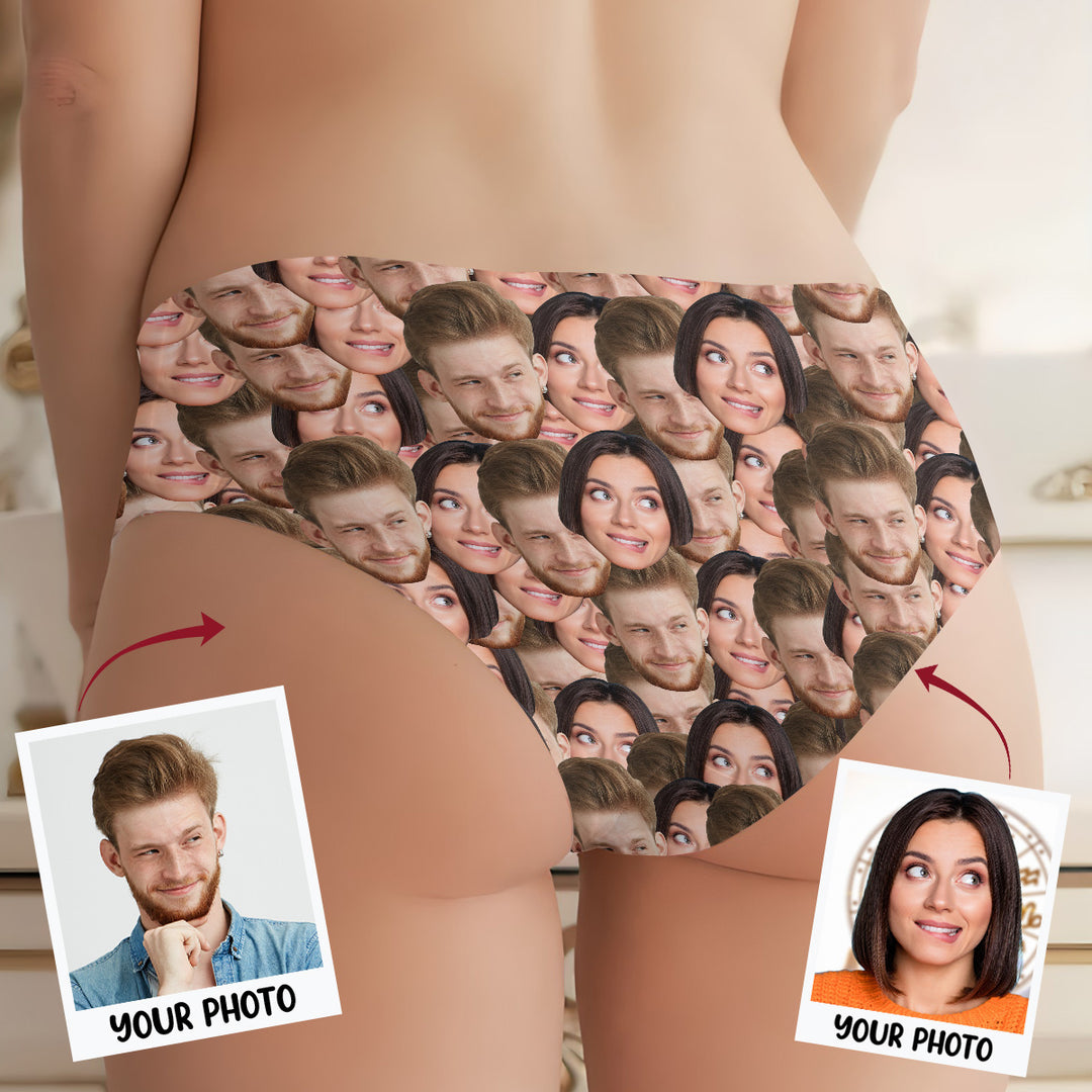 Multi Face You And Me - Personalized Custom Women's Briefs - Gift For Couple, Girlfriend