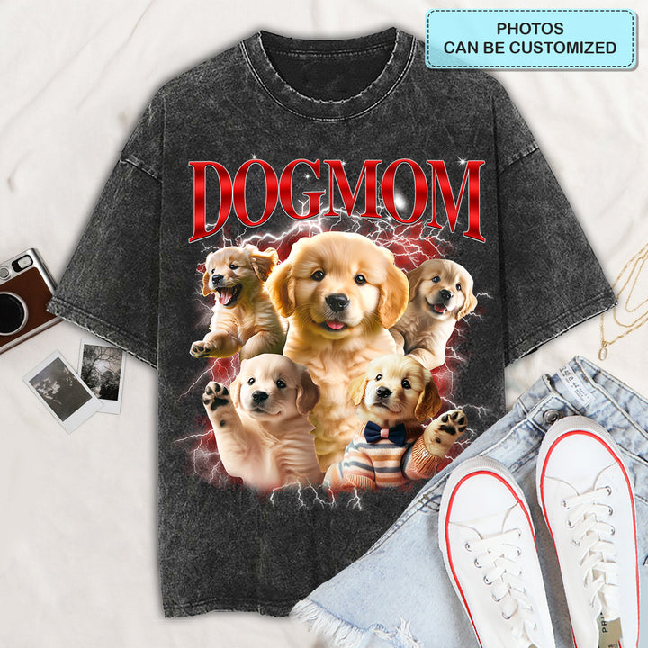 Fur Mama Custom Photo - Personalized Custom Bootleg Tshirt - Gift For Pet Lovers, Dog Mom, Cat Mom