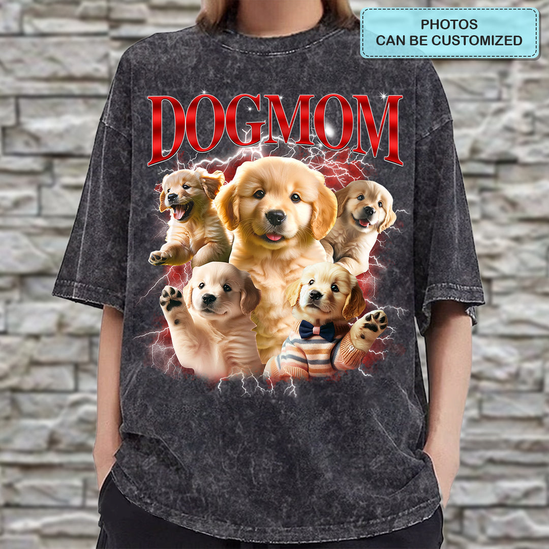 Fur Mama Custom Photo - Personalized Custom Bootleg Tshirt - Gift For Pet Lovers, Dog Mom, Cat Mom