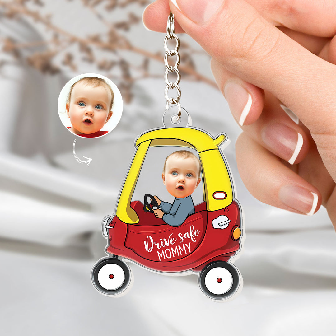 Drive Safe Mommy - Personalized Custom Acrylic Keychain - Gift For Mom, Dad
