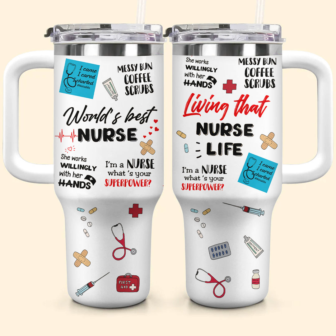 World's Best Nurse - Tumbler With Handle - Gift For Nurses NCU0HD006