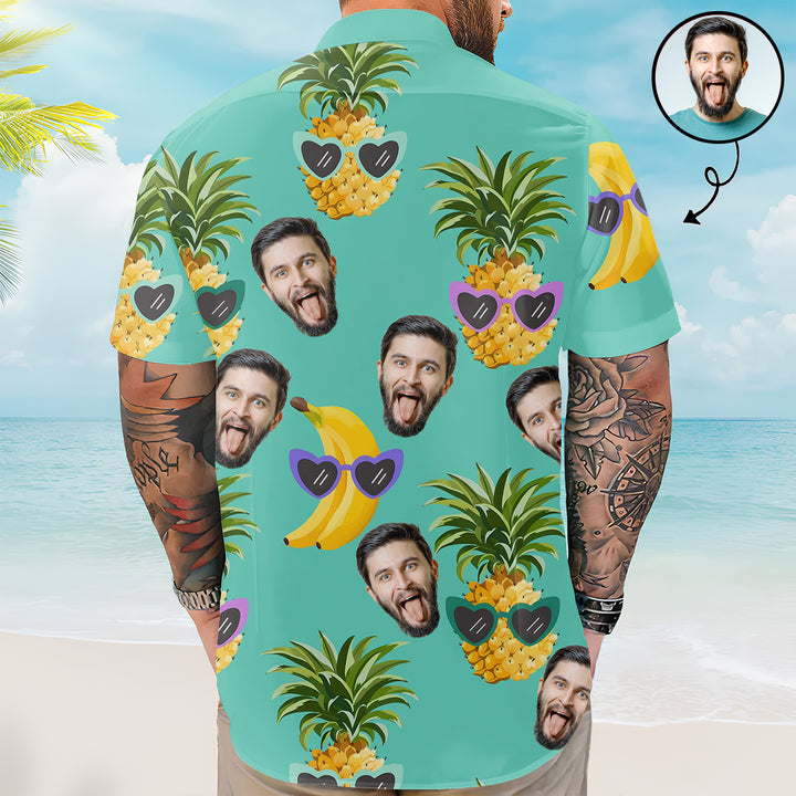 Pinapple With Sunglasses Pattern - Personalized Custom Unisex Hawaiian Shirt