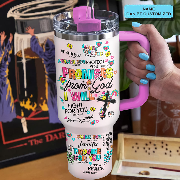 Promise From God - Personalized Tumbler with Handle - Gift For Christian - NCU0DV064