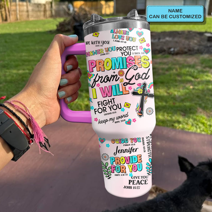 Promise From God - Personalized Tumbler with Handle - Gift For Christian - NCU0DV064