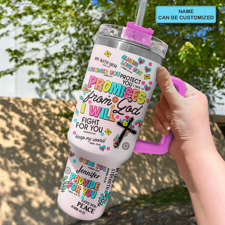 Promise From God - Personalized Tumbler with Handle - Gift For Christian - NCU0DV064