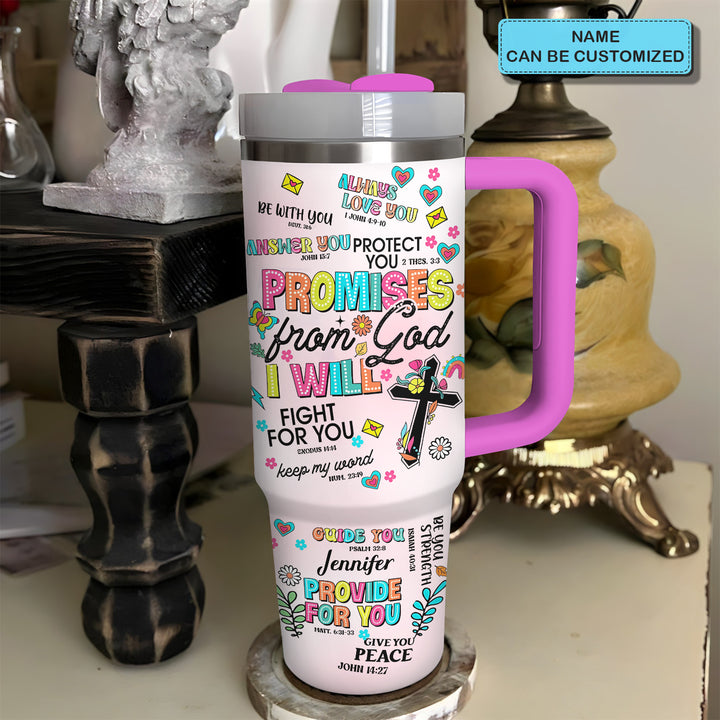 Promise From God - Personalized Tumbler with Handle - Gift For Christian - NCU0DV064