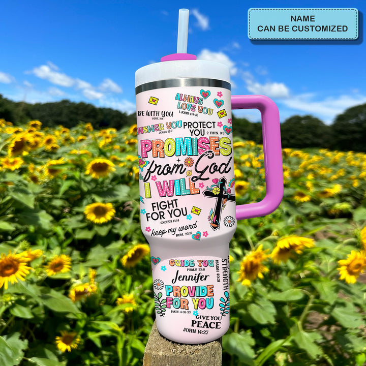 Promise From God - Personalized Tumbler with Handle - Gift For Christian - NCU0DV064