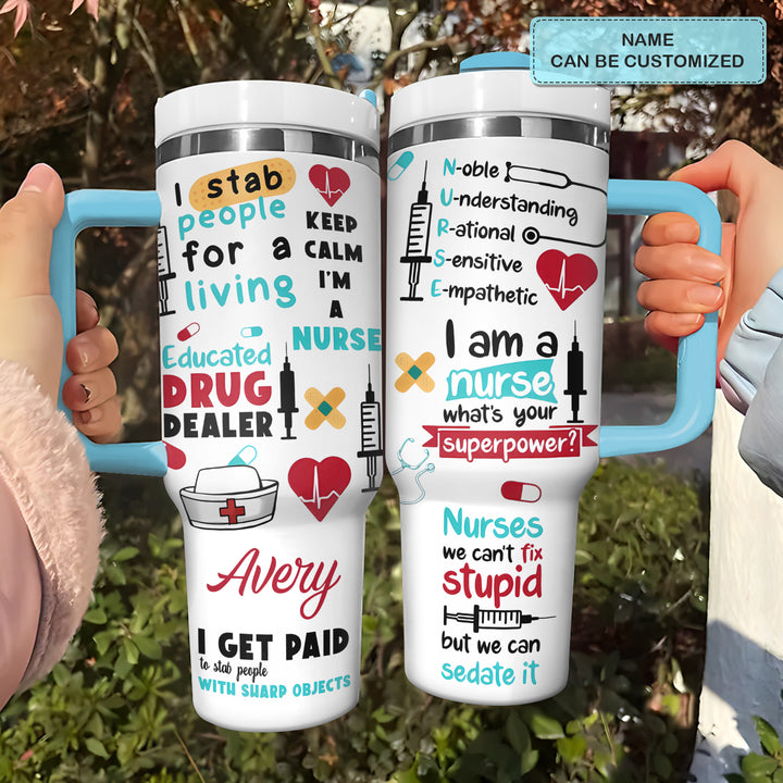 Nurse's Punchline - Tumbler with Handle - NCU0TT026