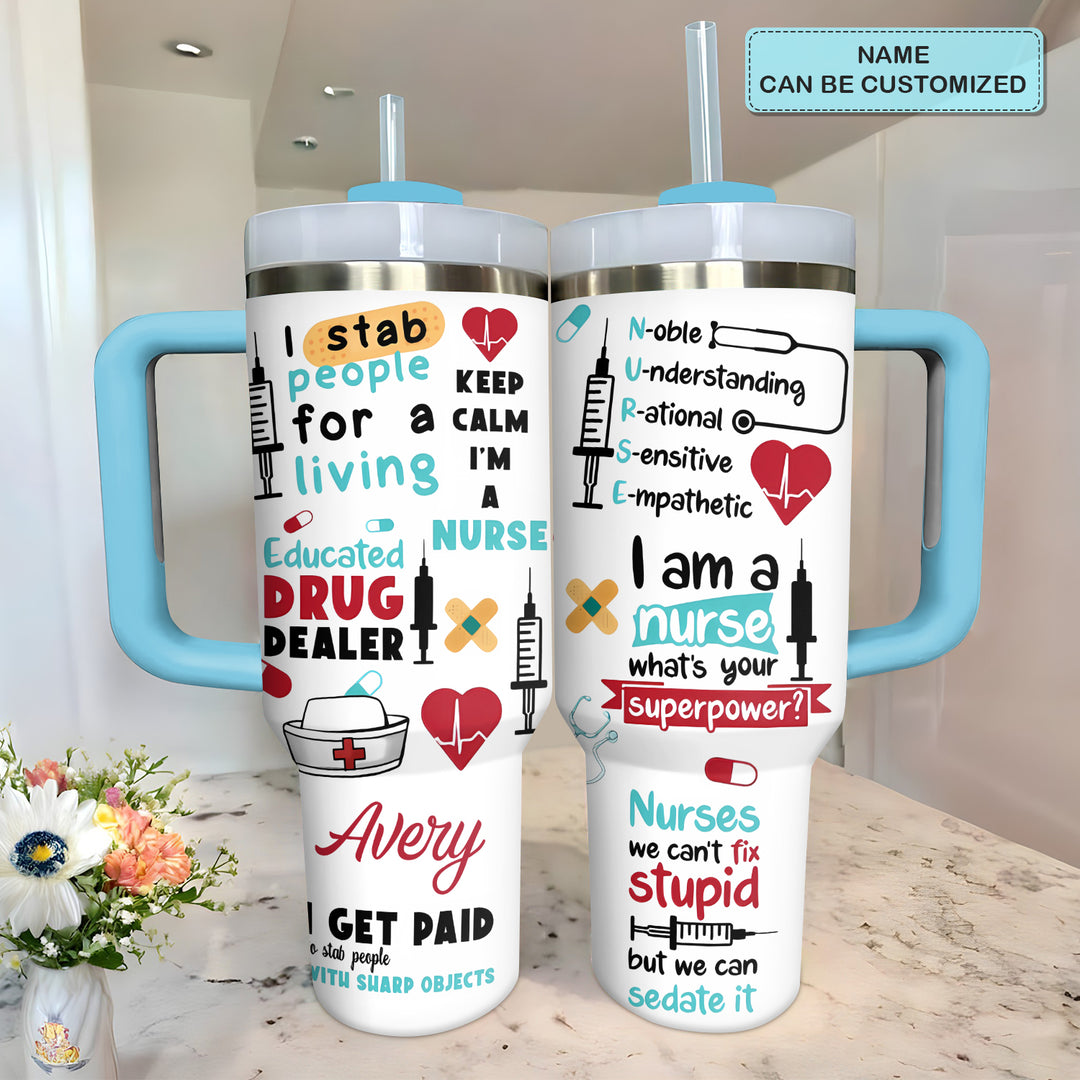 Nurse's Punchline - Tumbler with Handle - NCU0TT026