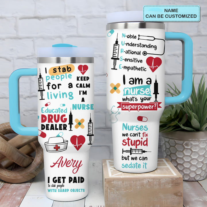 Nurse's Punchline - Tumbler with Handle - NCU0TT026