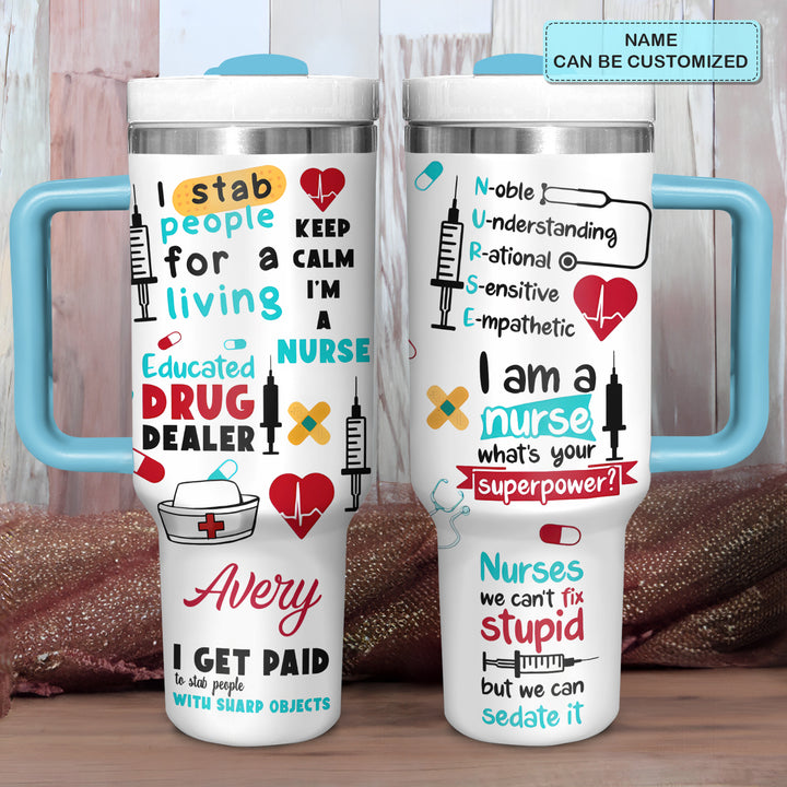 Nurse's Punchline - Tumbler with Handle - NCU0TT026