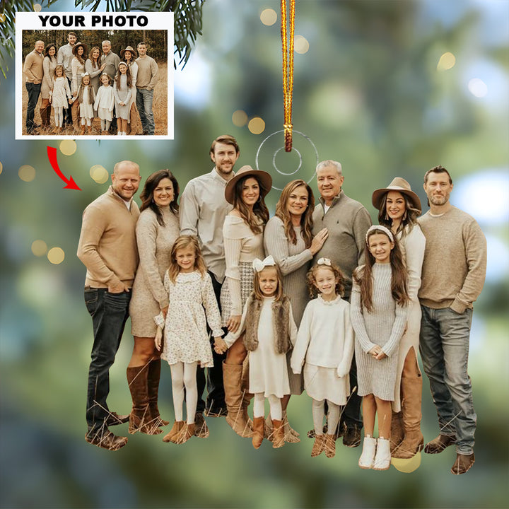 Family Is Forever - Personalized Photo Mica Ornament - Christmas Gift For Grandma, Grandpa, Family Members