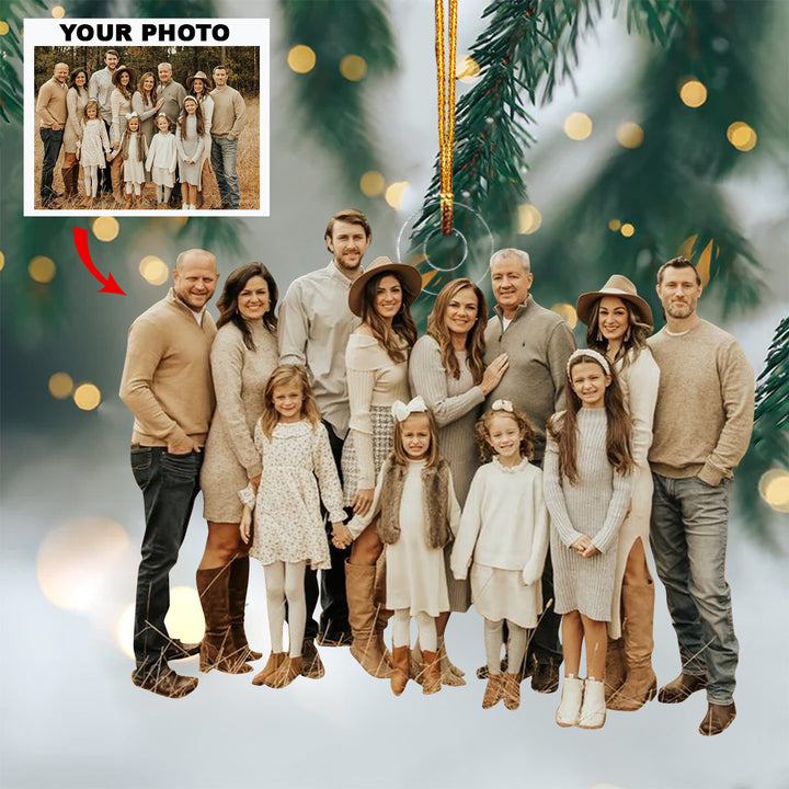 Family Is Forever - Personalized Photo Mica Ornament - Christmas Gift For Grandma, Grandpa, Family Members