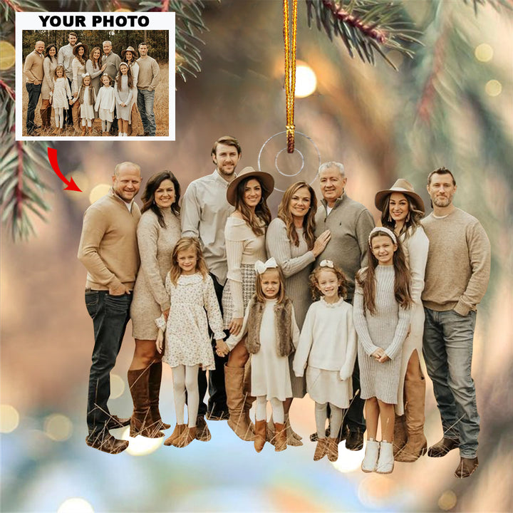 Family Is Forever - Personalized Photo Mica Ornament - Christmas Gift For Grandma, Grandpa, Family Members