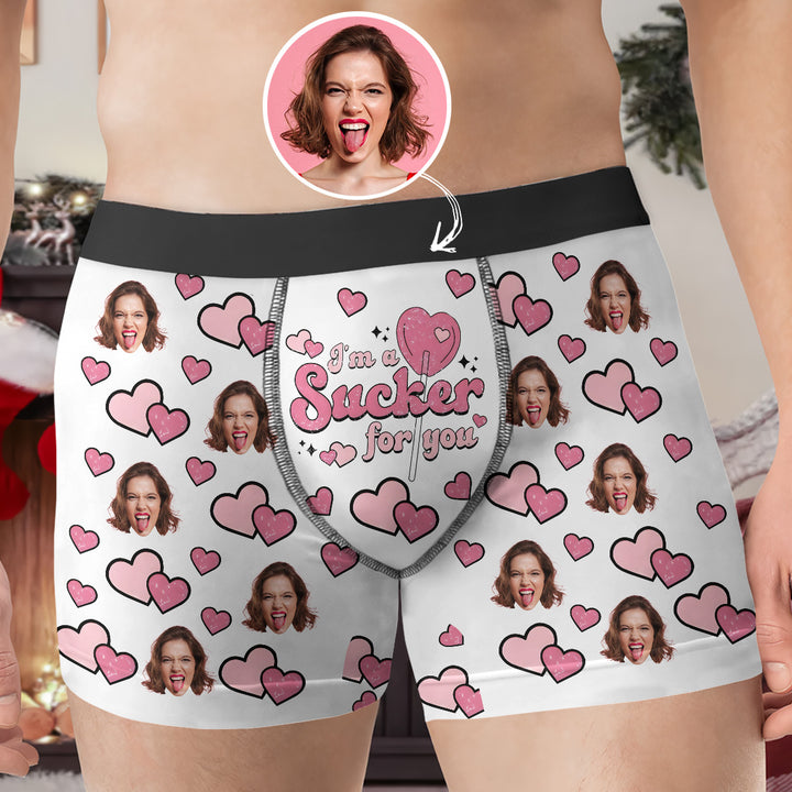 I'm A Sucker For You - Personalized Custom Men's Boxer Briefs - Gift For Couple, Boyfriend, Husband
