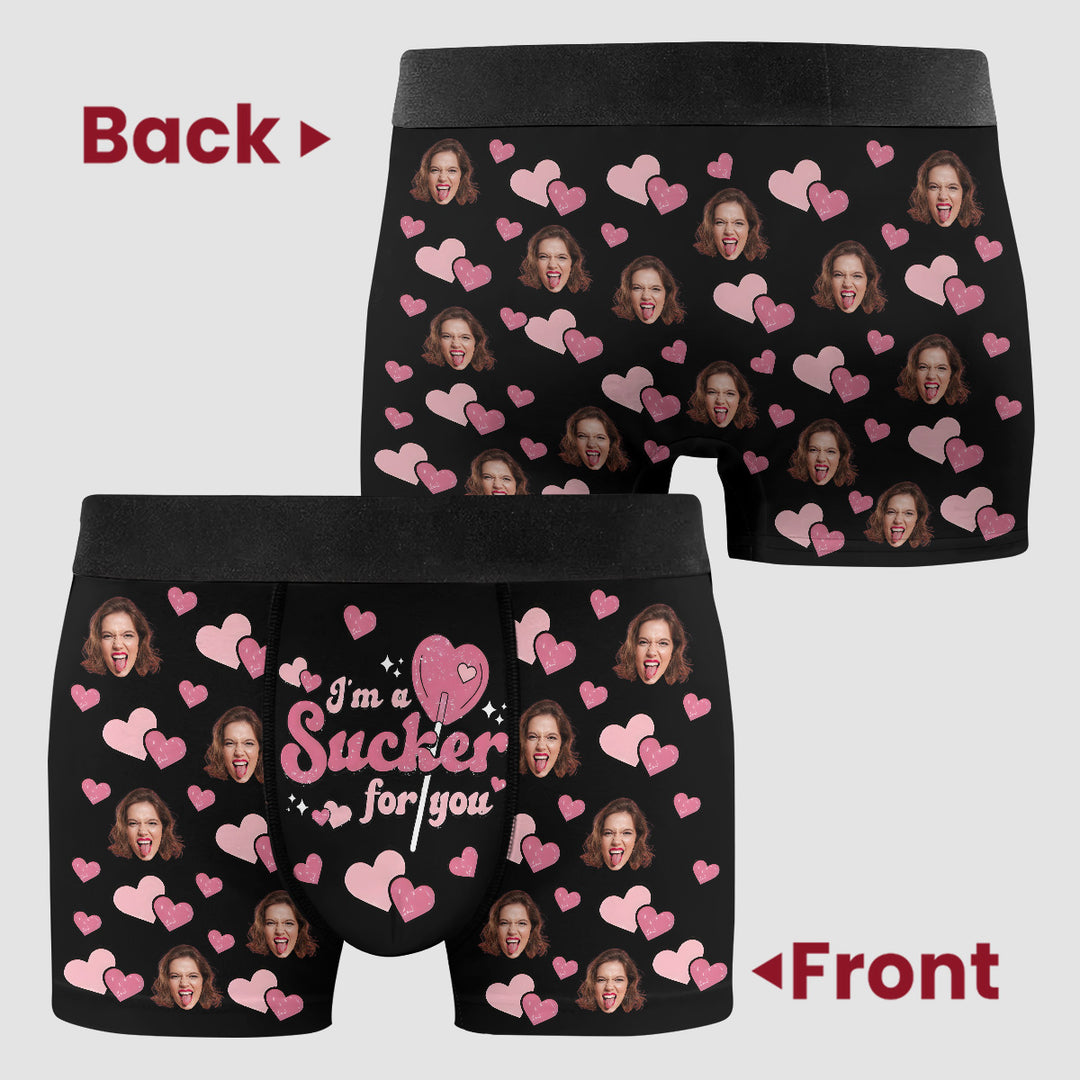 I'm A Sucker For You - Personalized Custom Men's Boxer Briefs - Gift For Couple, Boyfriend, Husband