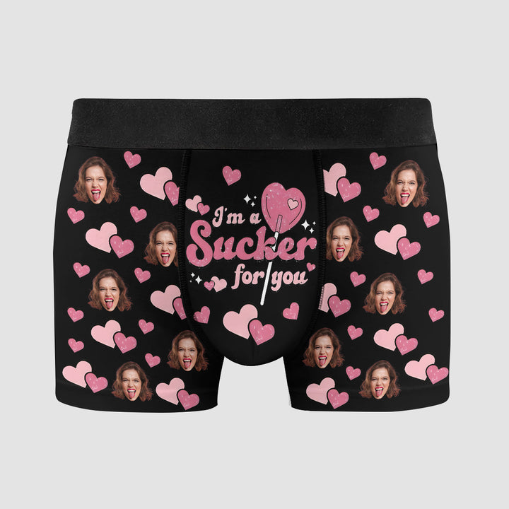 I'm A Sucker For You - Personalized Custom Men's Boxer Briefs - Gift For Couple, Boyfriend, Husband