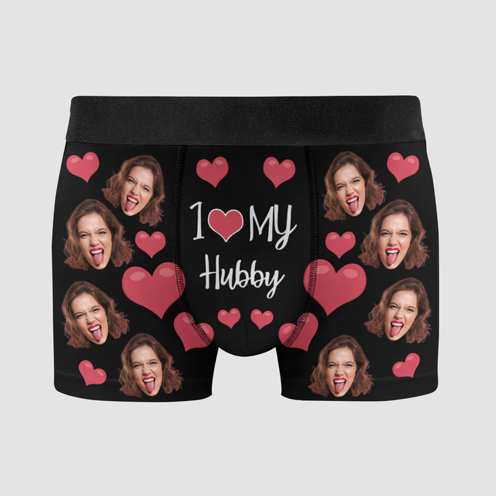 I Love My Hubby - Personalized Custom Men's Boxer Briefs - Gift For Couple, Boyfriend, Husband