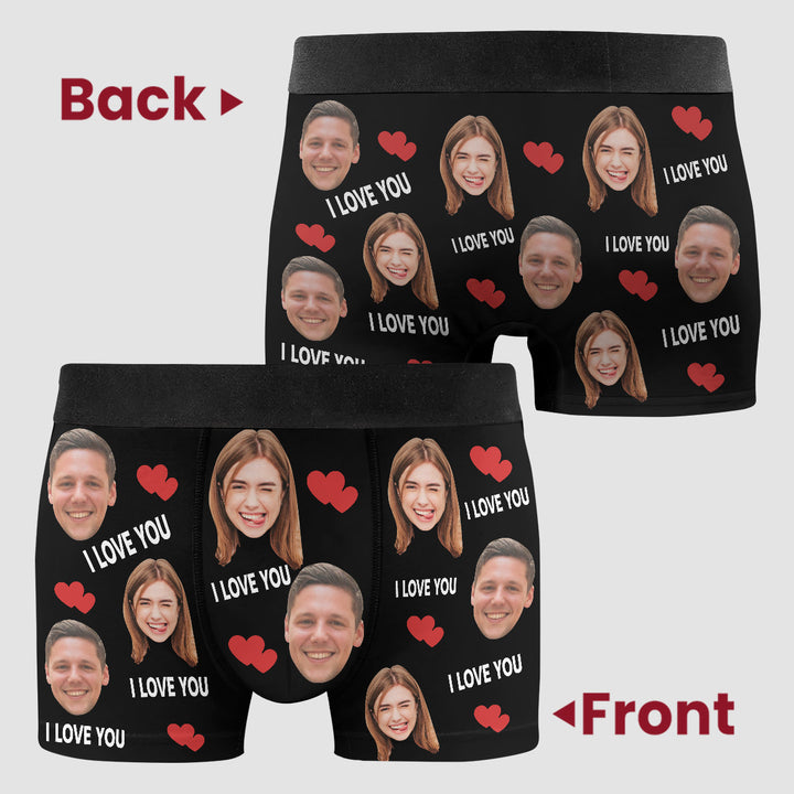 I Love You - Personalized Custom Men's Boxer Briefs - Gift For Couple, Boyfriend, Husband