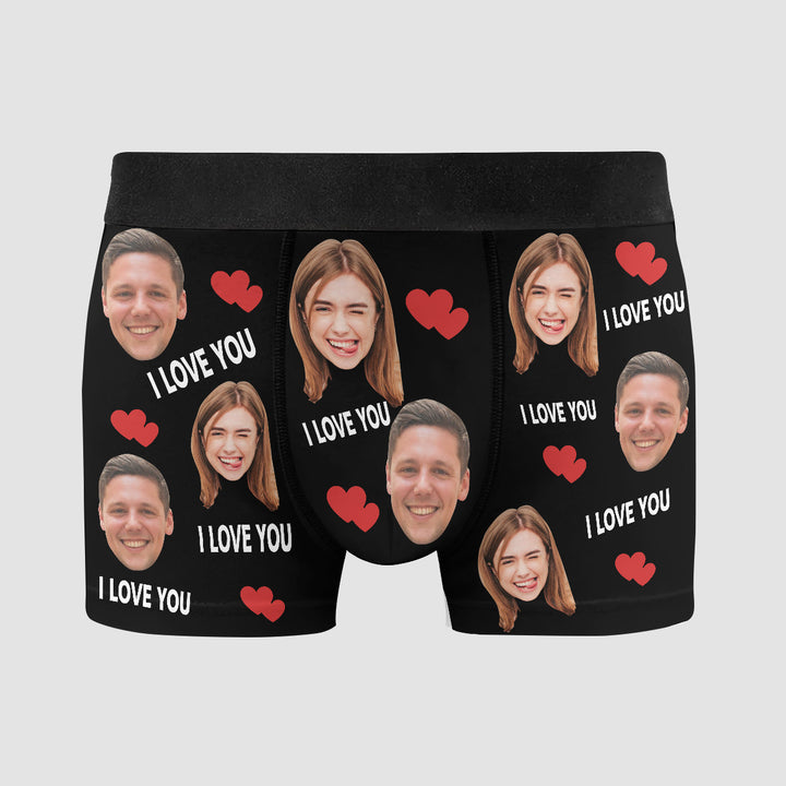 I Love You - Personalized Custom Men's Boxer Briefs - Gift For Couple, Boyfriend, Husband