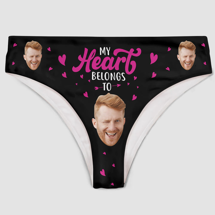 My Heart Belong To - Personalized Custom Women's Briefs - Gift For Couple, Girlfriend, Wife