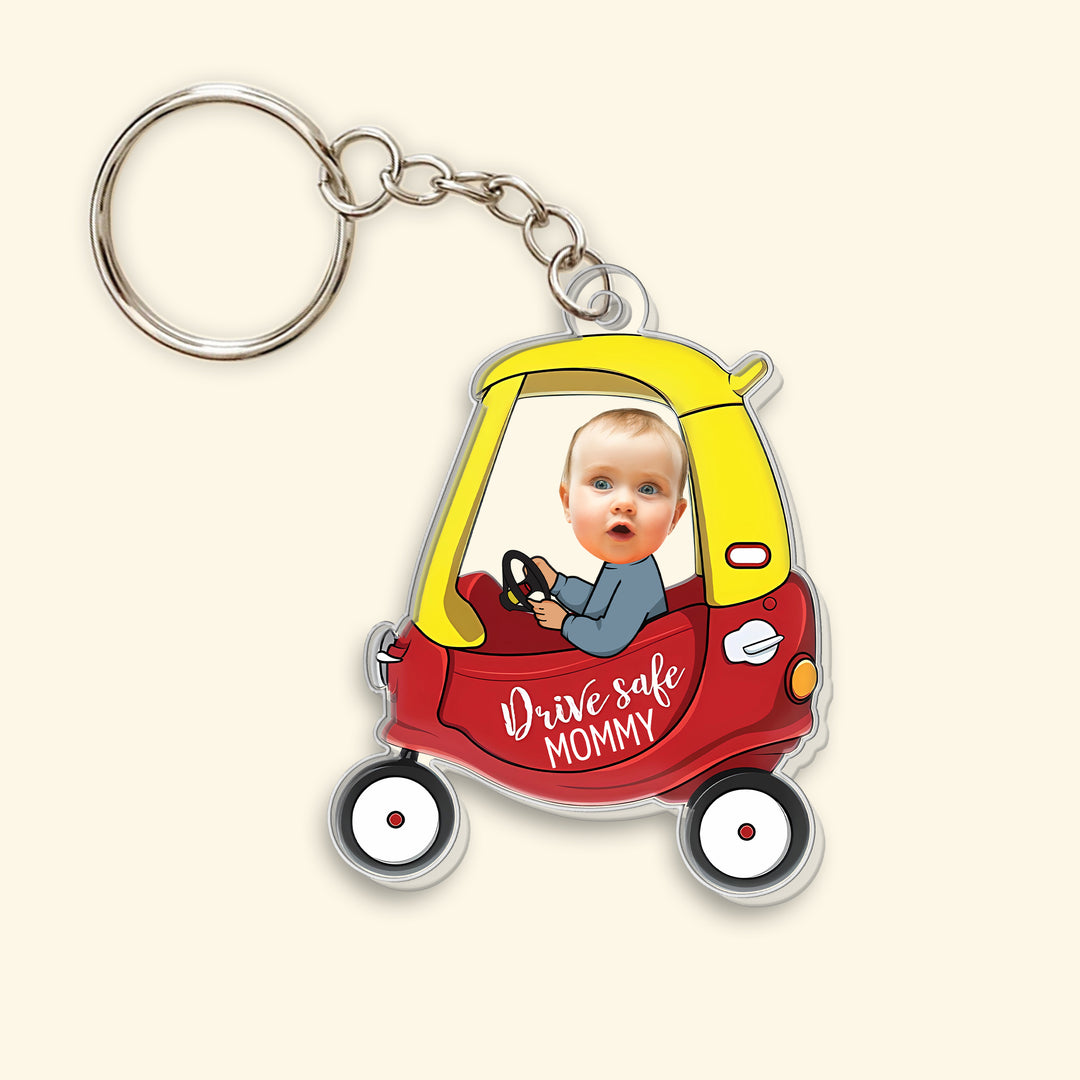 Drive Safe Mommy - Personalized Custom Acrylic Keychain - Gift For Mom, Dad