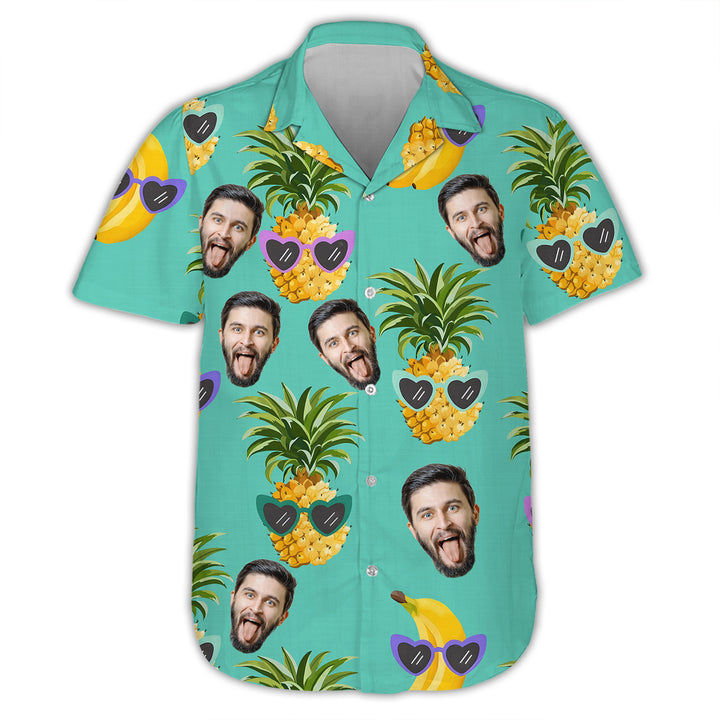Pinapple With Sunglasses Pattern - Personalized Custom Unisex Hawaiian Shirt