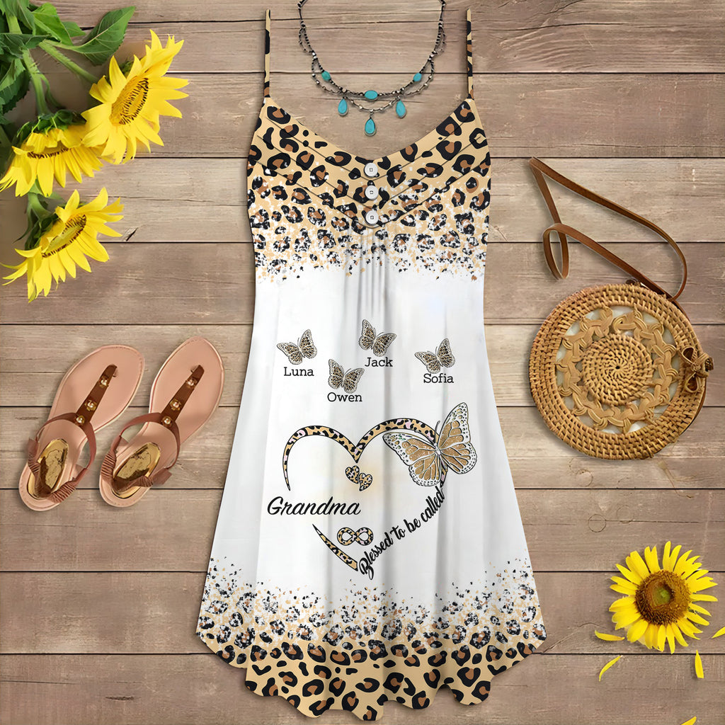 Blessed To Be Called Grandma - Personalized Custom Summer Dress - Mother's Day Gift 2XL