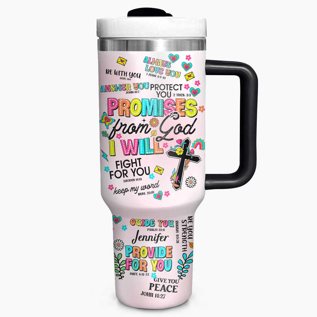 Promise From God - Personalized Tumbler with Handle - Gift For Christian - NCU0DV064