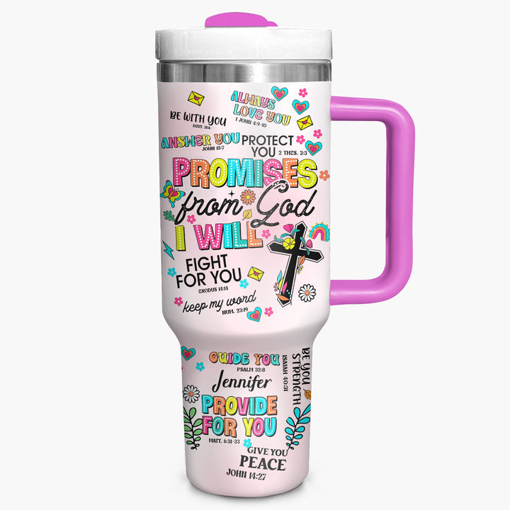 Promise From God - Personalized Tumbler with Handle - Gift For Christian - NCU0DV064