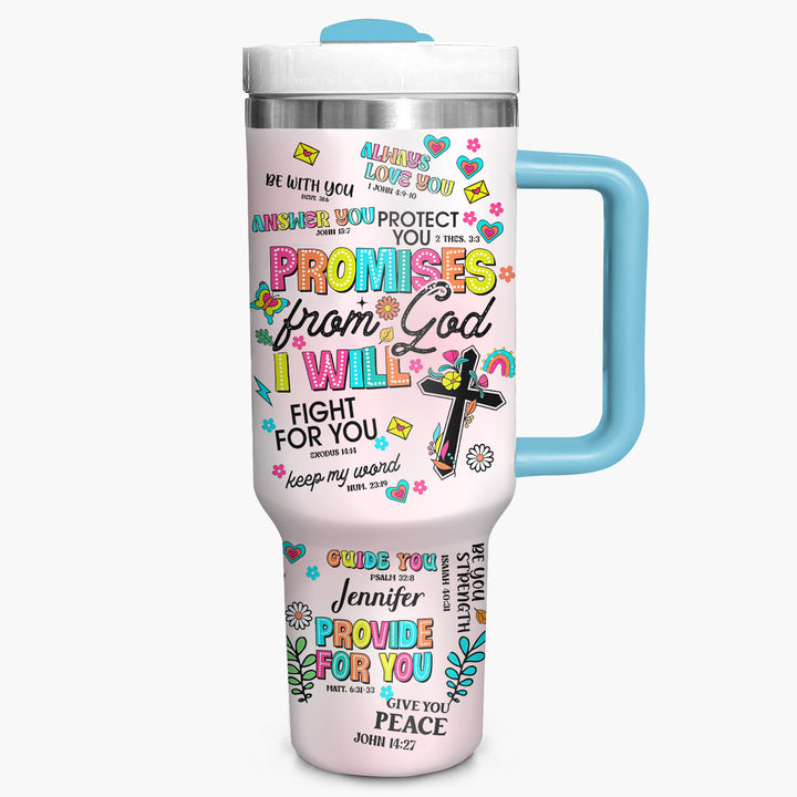 Promise From God - Personalized Tumbler with Handle - Gift For Christian - NCU0DV064
