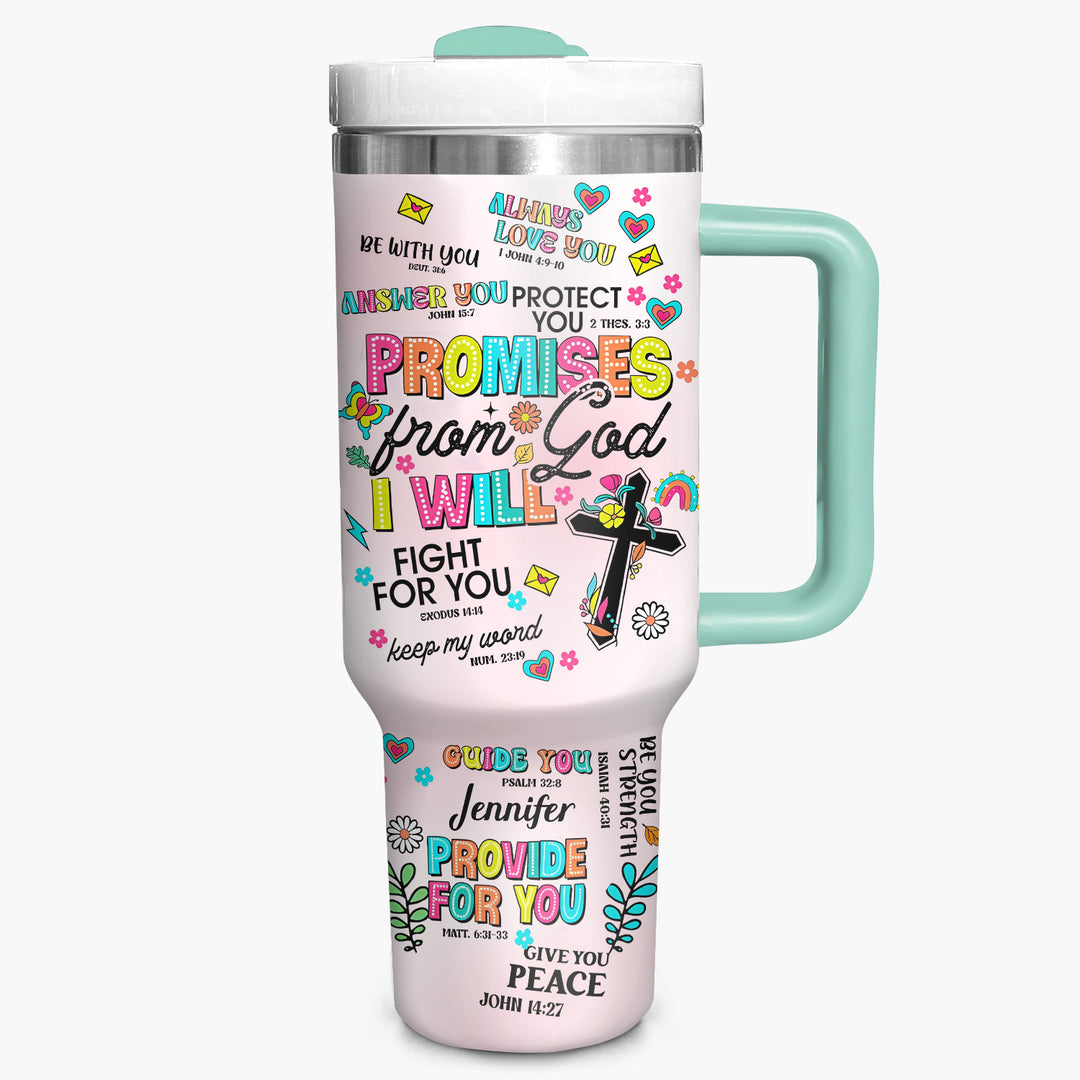Promise From God - Personalized Tumbler with Handle - Gift For Christian - NCU0DV064