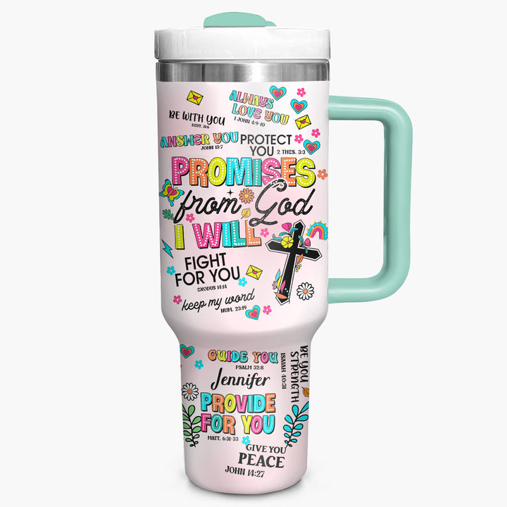 Promise From God - Personalized Tumbler with Handle - Gift For Christian - NCU0DV064
