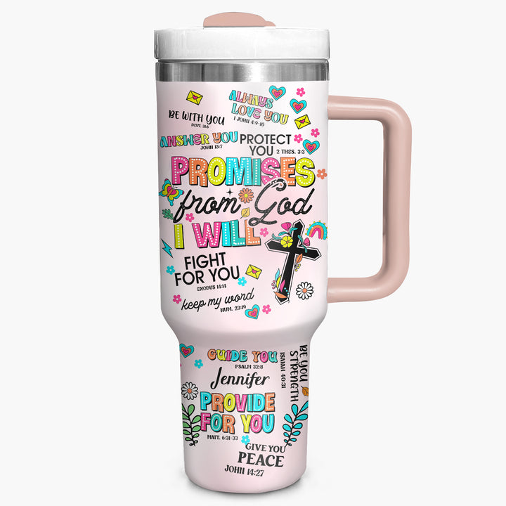 Promise From God - Personalized Tumbler with Handle - Gift For Christian - NCU0DV064