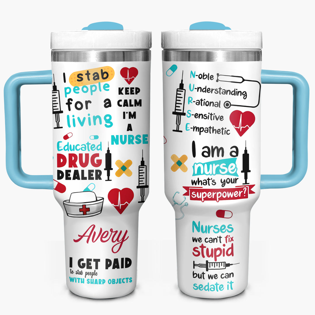 Nurse's Punchline - Tumbler with Handle - NCU0TT026