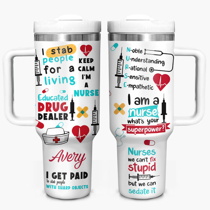 Nurse's Punchline - Tumbler with Handle - NCU0TT026