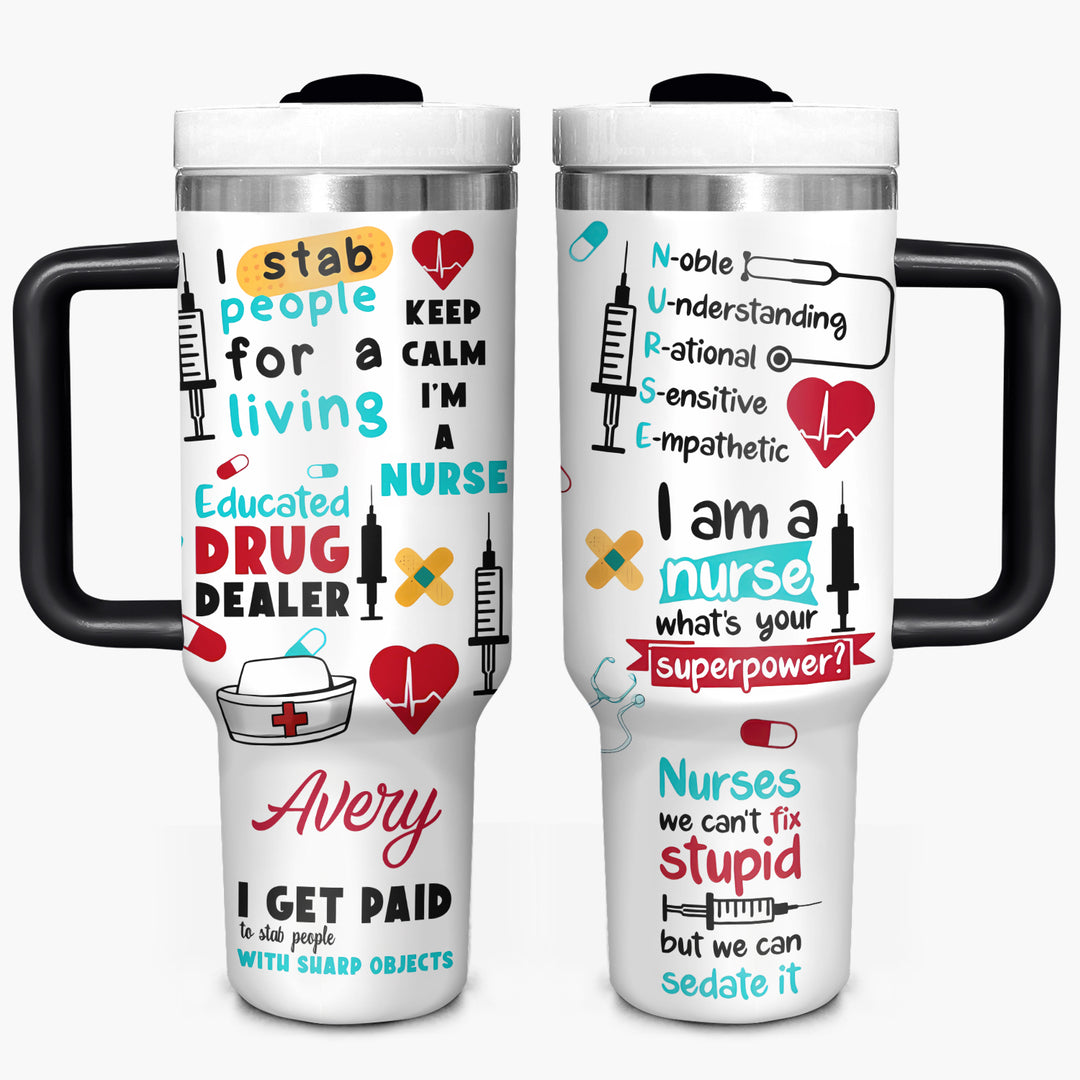 Nurse's Punchline - Tumbler with Handle - NCU0TT026