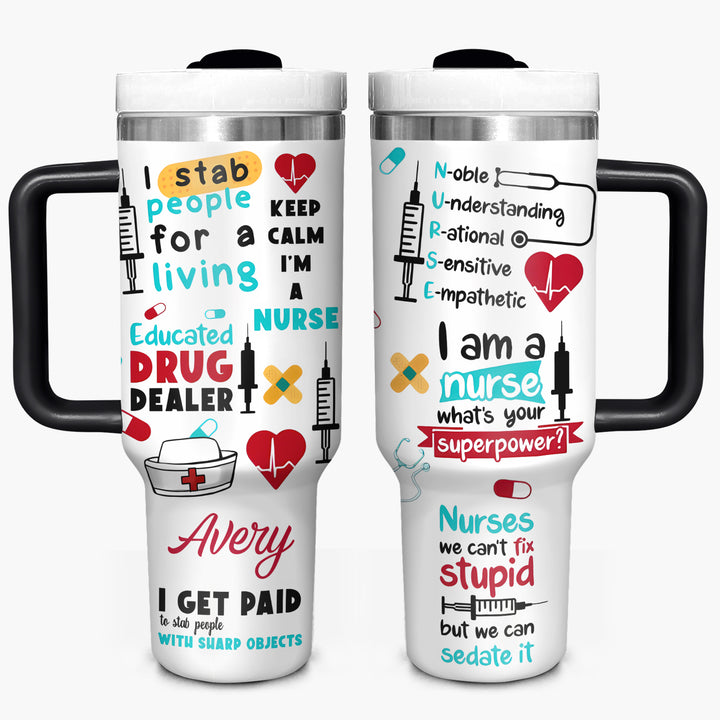 Nurse's Punchline - Tumbler with Handle - NCU0TT026