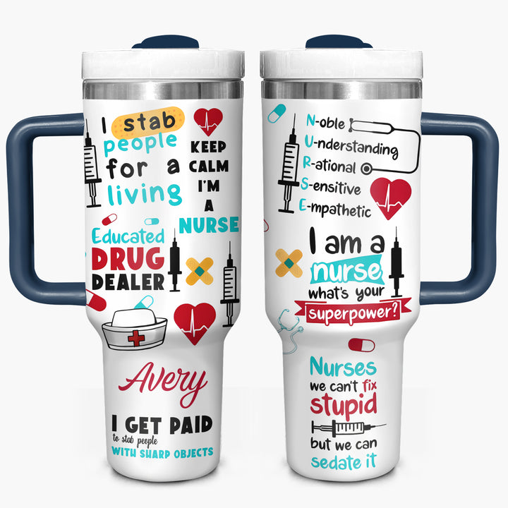 Nurse's Punchline - Tumbler with Handle - NCU0TT026