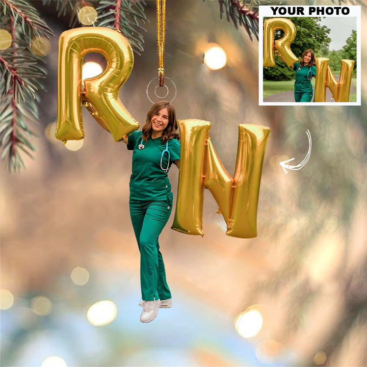 Love Nurse Life Customized Your Photo Ornament - Personalized Custom Photo Mica Ornament - Nurse's Day, Appreciation, Christmas Gift For Nurse